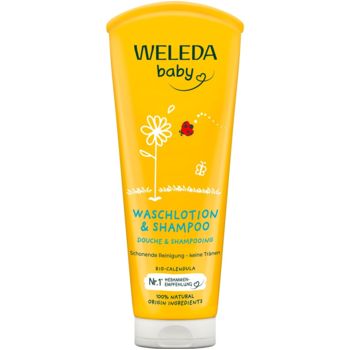 Weleda Baby Waschlotion und Shampoo Calendula - reinigt Haut und Haare schonend
