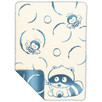 Richter Textilien Kuschel- und Krabbeldecke BW Bubbels bluestone