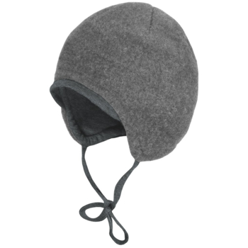 Maximo Baby Mütze Bio-Schurwolle Fleece mittelgrau