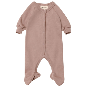 Engel Natur Baby Schlafoverall mit Fuß Feinripp dustyrose