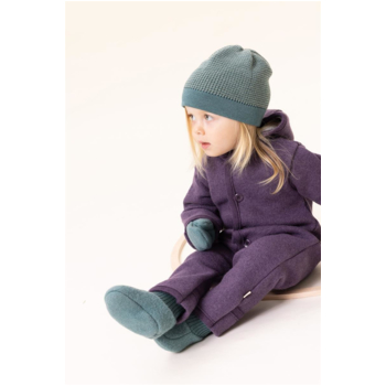 Disana Baby Walk-Overall mit Zipper Bio-Merinowolle aubergine 1