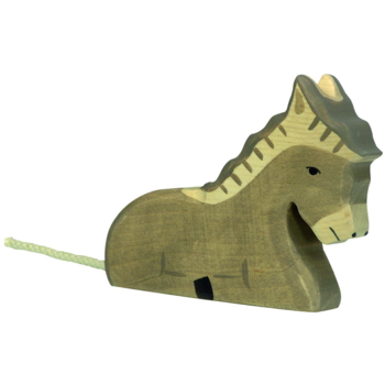Holztiger Holzfigur "Esel, liegend" Auf dem Bauernhof