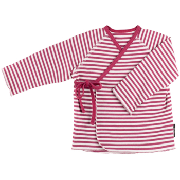 Baby Shirt zum Wickeln cassis-gestreift