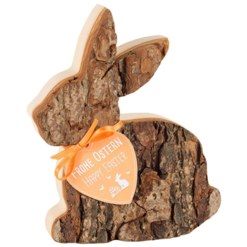 Großer Osterhase mit Rinde, liegend, 12,5cm