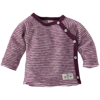 Baby Jacke Wollplüsch beere-geringelt