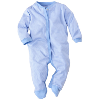 HANS NATUR Baby Schlafanzug Bio-Baumwolle hellblau-weiß gestreift
