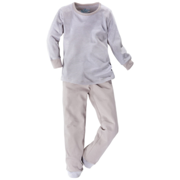 HANS NATUR Kinder Schlafanzug 2-teilig Bio-Baumwolle grau-weiß gestreift