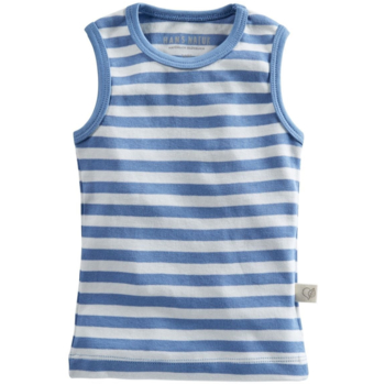 HANS NATUR Baby und Kinder Unterhemd Bio-Baumwolle blau-off white 1