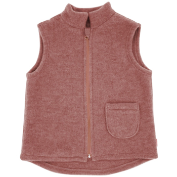 Maximo Kinder Weste Bio-Schurwolle Fleece heiderose-meliert