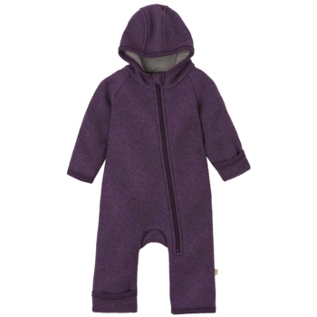 Disana Baby Walk-Overall mit Zipper Bio-Merinowolle aubergine 1