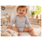HANS NATUR Baby Langarmbody Bio-Baumwolle grau-weiß gestreift 3