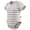 HANS NATUR Baby Body Kurzarm Bio Baumwolle grau-off white 3