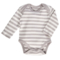 HANS NATUR Baby Langarmbody Bio-Baumwolle grau-off white 1