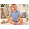 HANS NATUR Baby Body Kurzarm Bio Baumwolle blau-off white 5