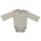 Baby Langarmbody Bio-Baumwolle grau-off white