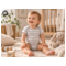 HANS NATUR Baby Body Kurzarm Bio Baumwolle grau-off white 5