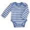 Baby Langarmbody Bio-Baumwolle blau-off white