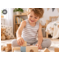 HANS NATUR Baby und Kinder Unterhemd Bio-Baumwolle grau-off white 4