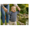 Reiff Strickwaren Baby Jacke Schlüttli Bio-Merinowolle marine-geringelt 2