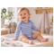 HANS NATUR Baby Langarmbody Bio-Baumwolle blau-off white 3
