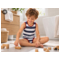 HANS NATUR Kinder Slip Bio-Baumwolle Blockstreifen Blau 4
