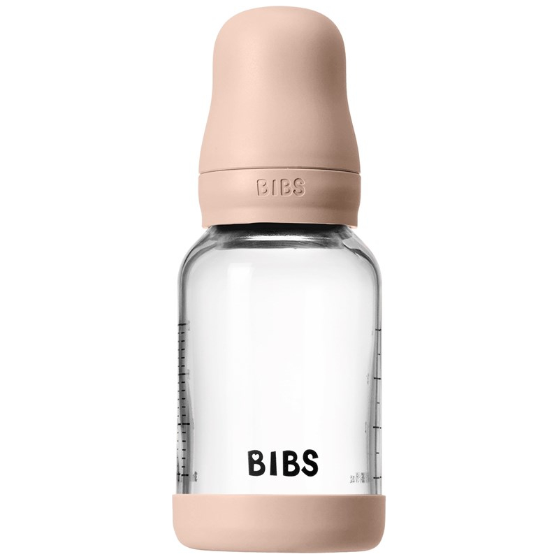 BIBS Babyflasche aus Glas im Komplett-Set Blush, 120 ml