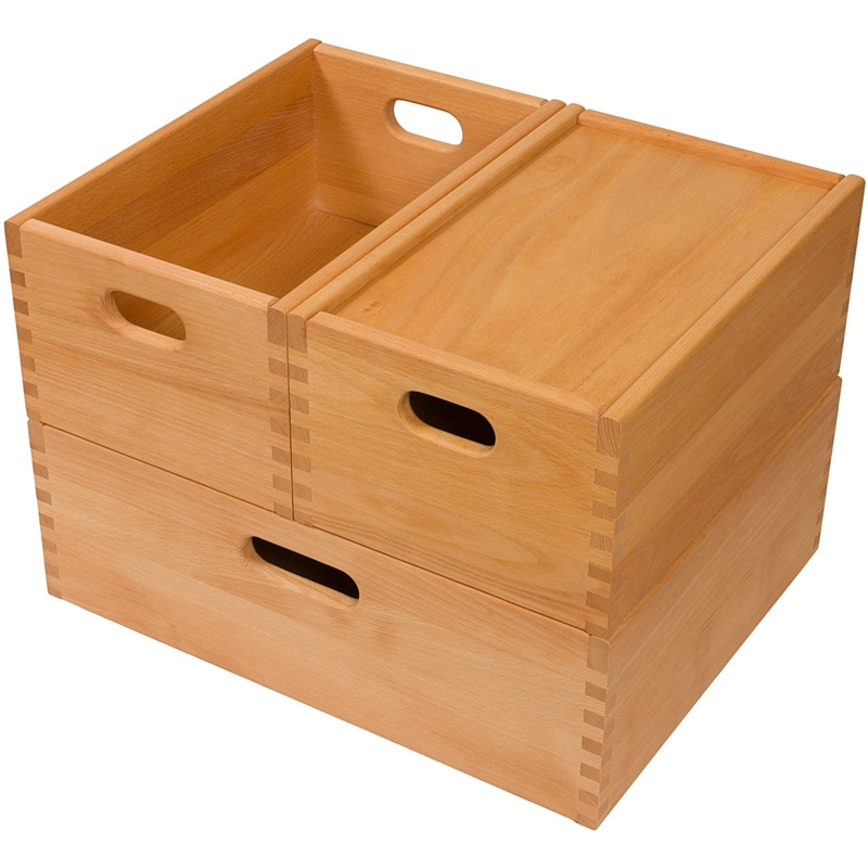 Caritas Werkstätten Spielzeugkiste groß, Buche Massivholz, geölt, Maße 50 x 17,8 x 39 cm (B x H x T)