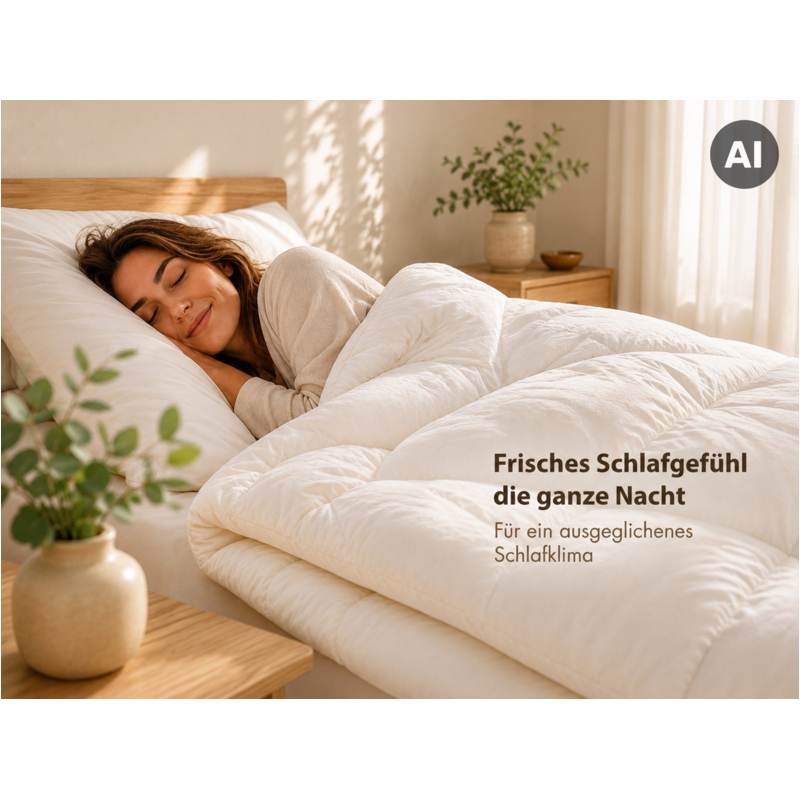 HANS NATUR Bettdecke Lyocell waschbar, 135 x 200 cm, 400 g (Sommer)