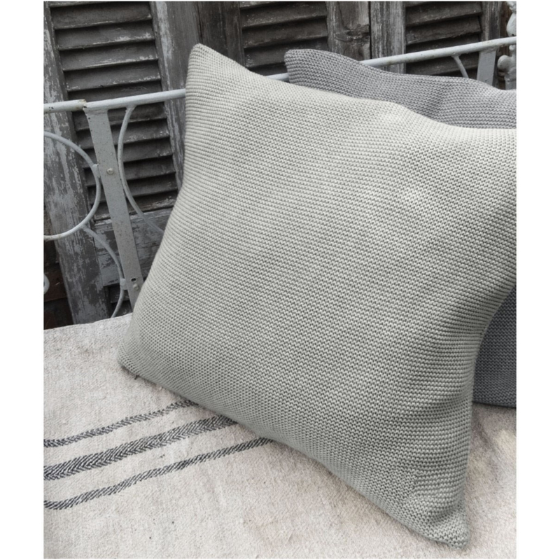 HANS NATUR Kissenbezug 50x50 cm Bio Baumwolle vanilla-grey-melange, Mit Reißverschluss